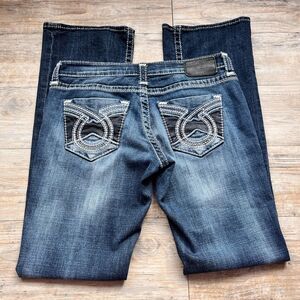 Big Star Low Rise Sweet Boot Jeans Y2K Horseshoe Pocket Embroidery Size 28X32